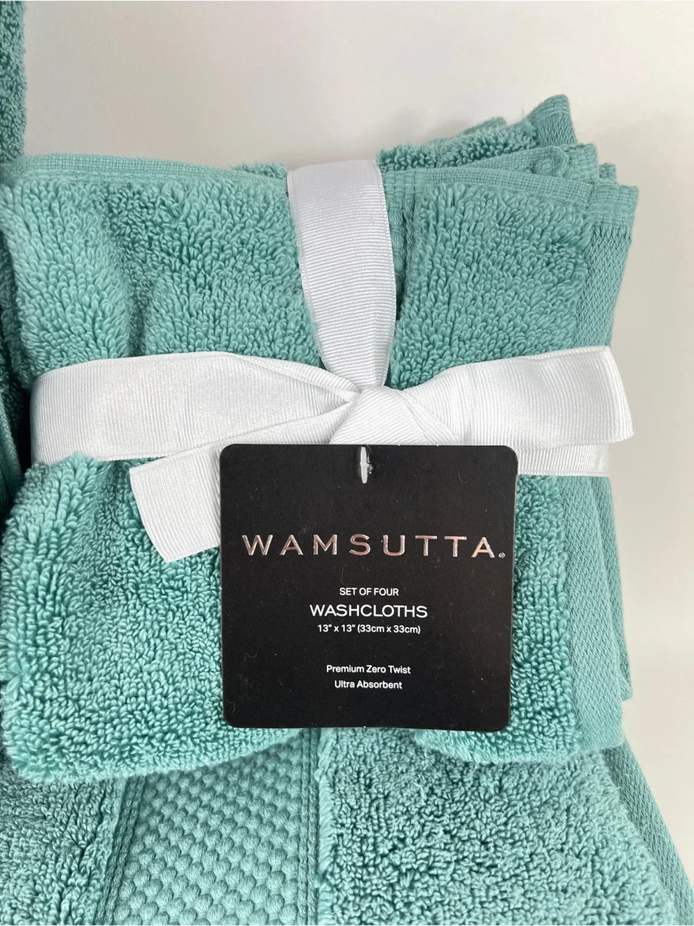 Wamsutta Bath Towel Set Teal Blue Premium Zero Twist Cotton Plush 8 Pc Set NEW